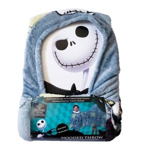 Nightmare Before Christmas Hooded Blanket Kids Jack Allover Print Plush Throw
